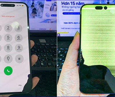 Màn hình iPhone 15 Plus bị sọc, chảy mực